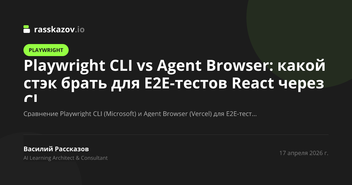 Playwright CLI vs Agent Browser: какой стэк брать для E2E-тестов React ...